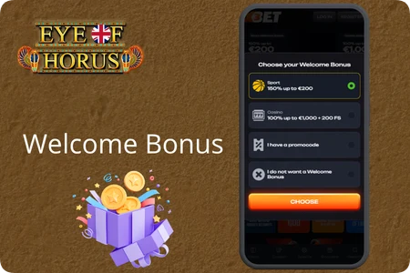 Eye of Horus welcome bonus for UK players